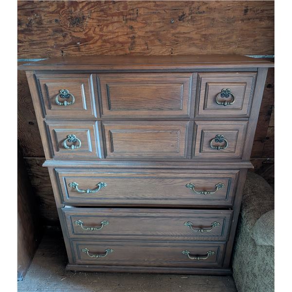 (5) Drawer  Wood Dresser Stand w/ (2) Different Handle Styles) 49"x38"x18"