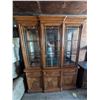 Image 10 : Large Glass Doors, Wood China Cabinet w/ (6) Glass Shelves, Built In lights (not Tested), Storage Sp