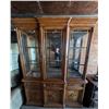 Image 1 : Large Glass Doors, Wood China Cabinet w/ (6) Glass Shelves, Built In lights (not Tested), Storage Sp