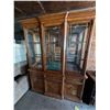 Image 5 : Large Glass Doors, Wood China Cabinet w/ (6) Glass Shelves, Built In lights (not Tested), Storage Sp
