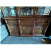 Image 6 : Large Glass Doors, Wood China Cabinet w/ (6) Glass Shelves, Built In lights (not Tested), Storage Sp