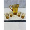 Image 1 : Vintage Amber water pitcher and cups