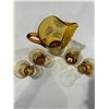Image 3 : Vintage Amber water pitcher and cups