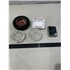 4 Vintage ashtrays and lighter