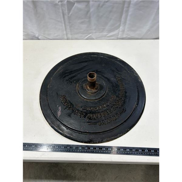 Vintage Dunlop Tire cast iron sign base