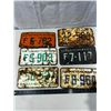 6 Vintage license plates