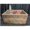 Image 1 : Vintage Wood Crate w/ Vintage Misc. Items