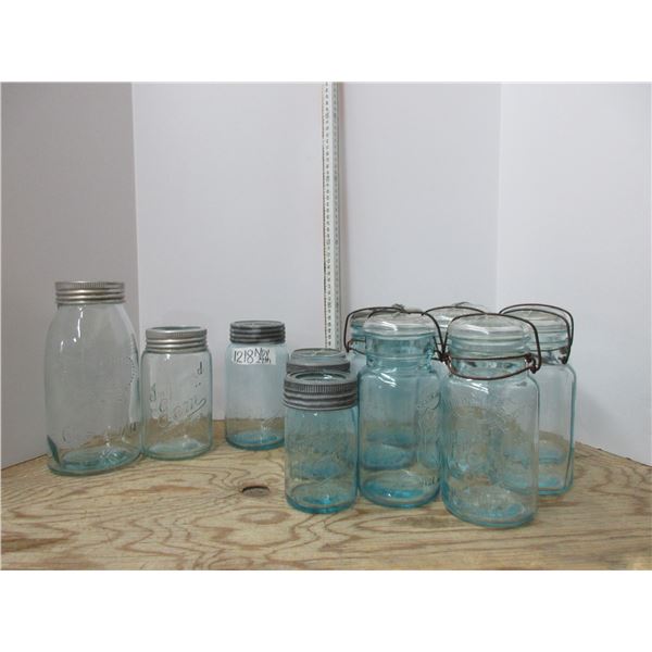 Lot of Sealer Jars (bluish in Color)