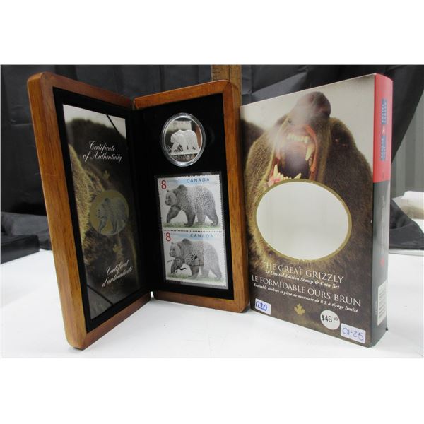 The Great Grizzly $8 limited edition stamp and coin set