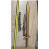 Image 1 : decorative dagger with case & wood practice sword 30"