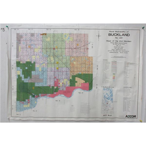 Map of Rural Municipality of Buckland No. 491 (West of the 2nd Meridian Prince Albert, SK)