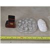 Image 2 : Lot of misc items- glass flower frog