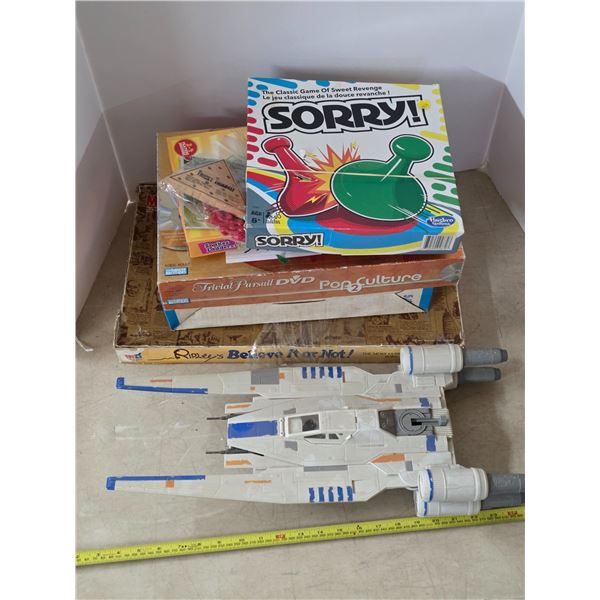 Lot of board games and starwars toy