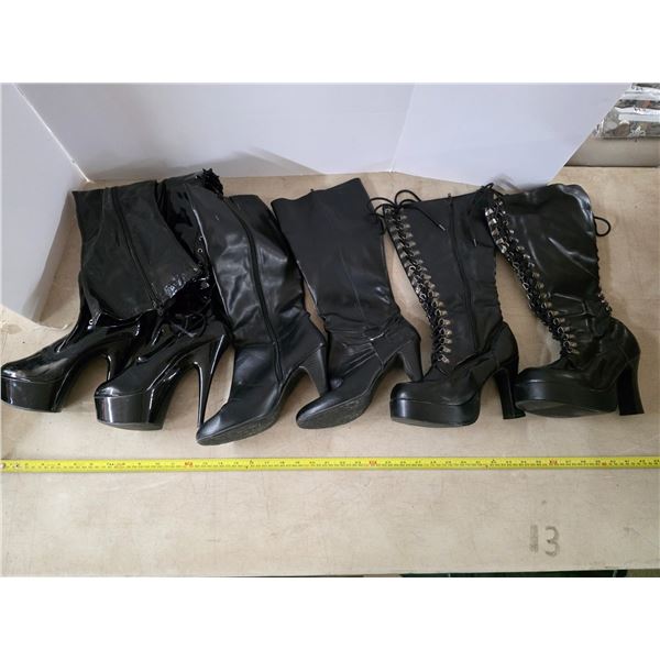 3 pairs of high heel shoes