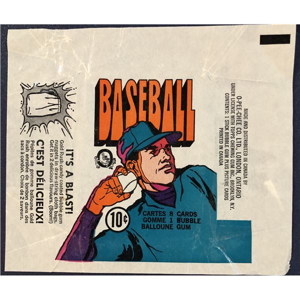 1972 O-PEE-CHEE BASEBALL WRAPPER