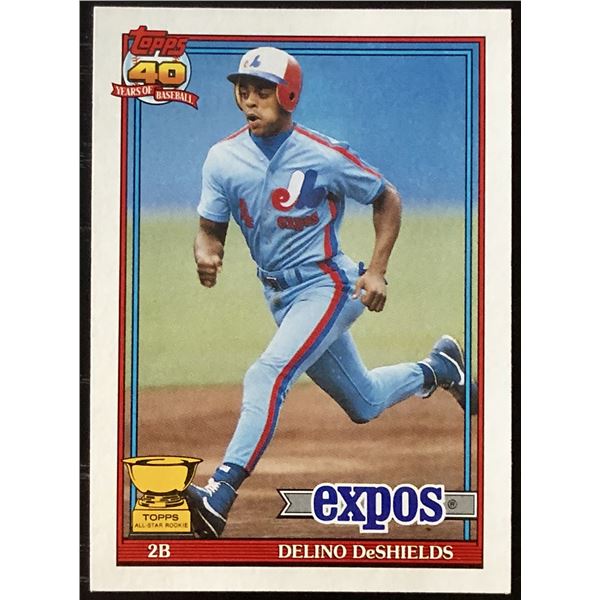 1991 TOPPS DELINO DeSHIELDS ROOKIE CARD