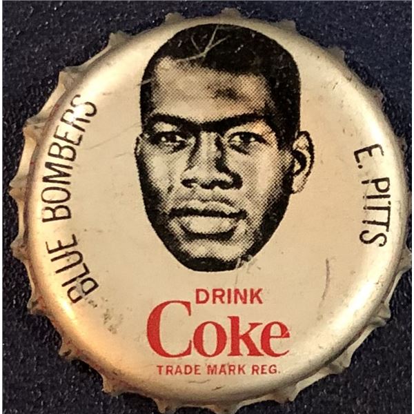 1965 COCA COLA CFL BOTTLE CAPS - ERNIE PITTS (HOF)