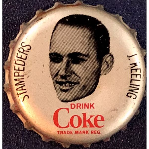 1965 COCA COLA CFL BOTTLE CAPS - JERRY KEELING (HOF)