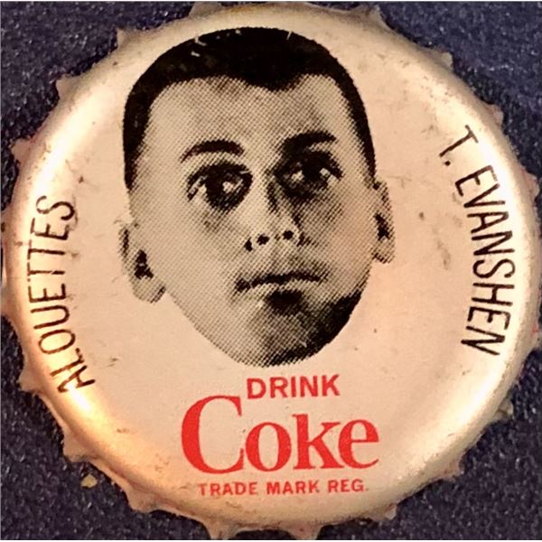 1965 COCA COLA CFL BOTTLE CAPS - TERRY EVANSHEN (HOF)