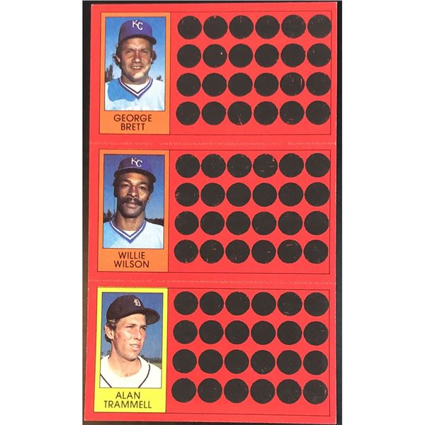 1981 TOPPS SCRATCH OFF - GEORGE BRETT / ALAN TRAMMELL (HOF)