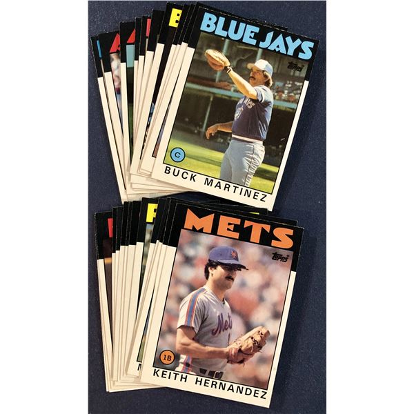 1986 TOPPS BASEBALL COLLECTION - 25 CARDS