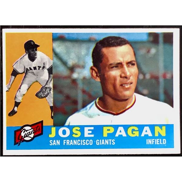 1960 TOPPS JOSE PAGAN WHITEBACK