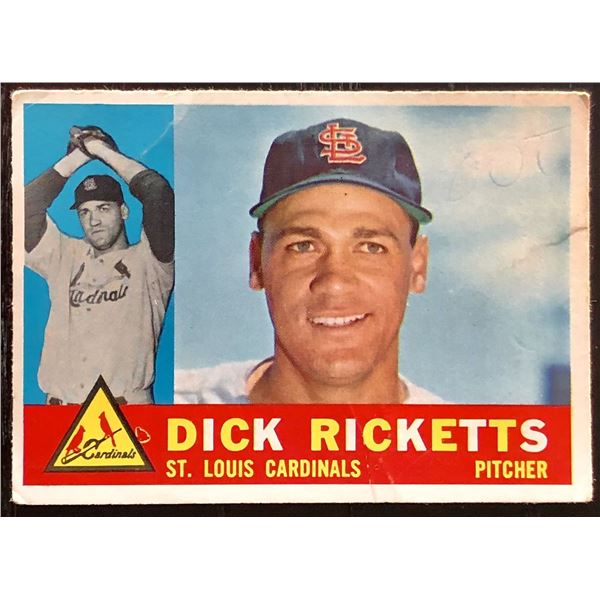 1960 TOPPS DICK RICKETTS WHITEBACK