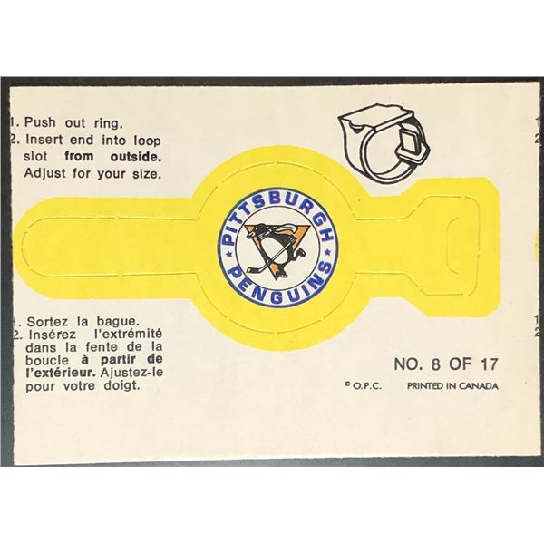 1973-74 O-PEE-CHEE PITTSBURGH PENGUINS - RING INSERT