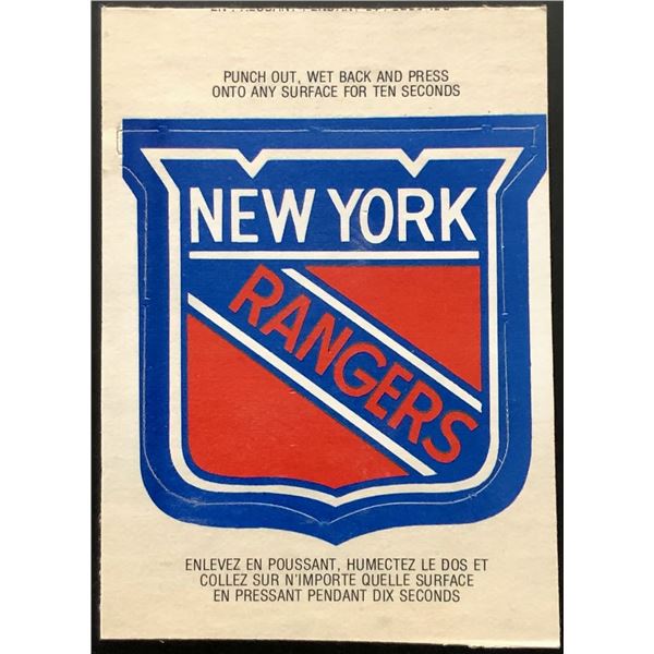 1972-73 O-PEE-CHEE LOGO INSERT - NEW YORK RANGERS