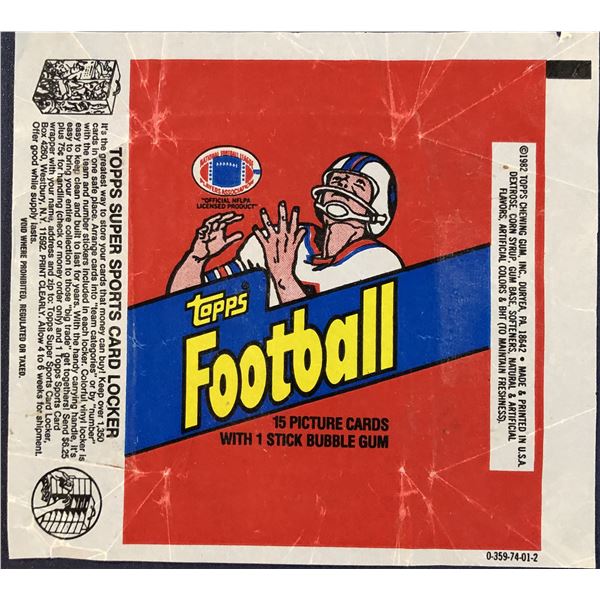1982 TOPPS NFL WRAPPER