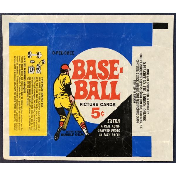 1969 O-PEE-CHEE BASEBALL WRAPPER