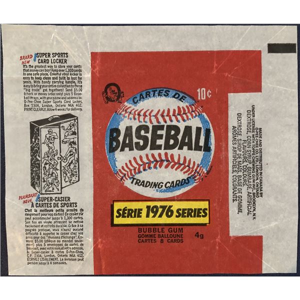 1976 O-PEE-CHEE BASEBALL WRAPPER