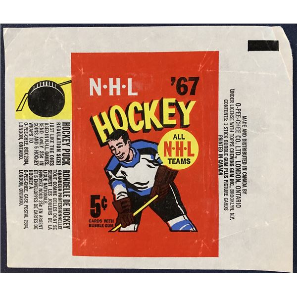 1966-67 O-PEE-CHEE HOCKEY WRAPPER - BOBBY ORR ROOKIE YEAR
