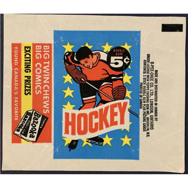 1967-68 O-PEE-CHEE HOCKEY WRAPPER