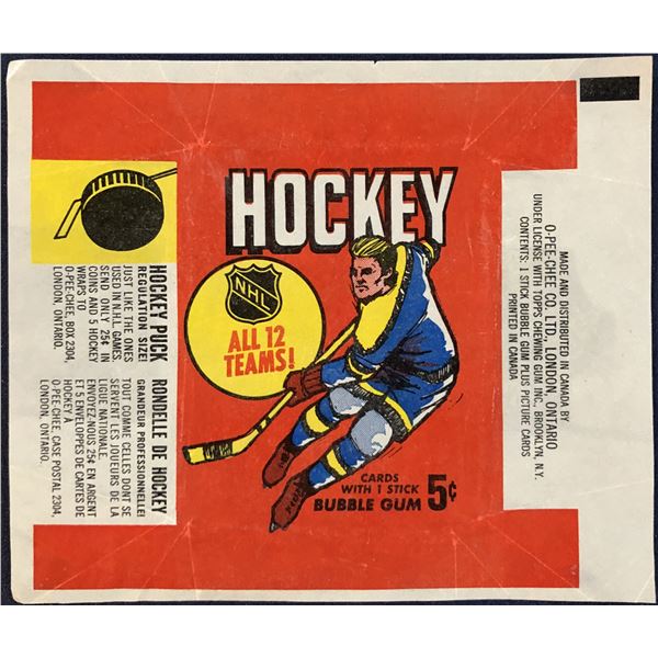 1968-69 O-PEE-CHEE HOCKEY WRAPPER