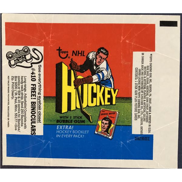 1971-72 O-PEE-CHEE HOCKEY WRAPPER