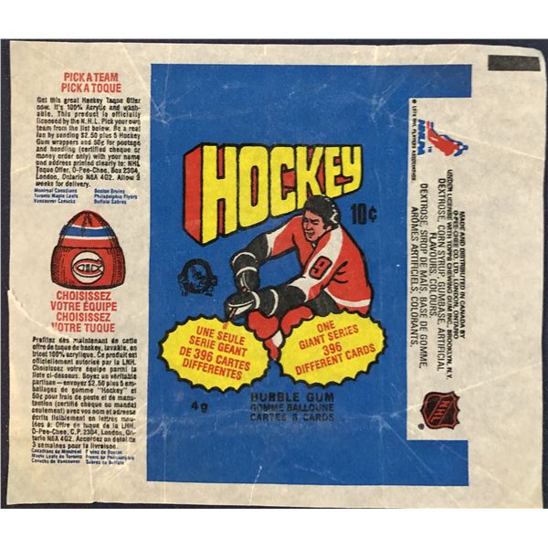 1976-77 O-PEE-CHEE HOCKEY WRAPPER