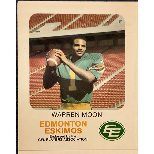 1981 RED ROOSTER EDMONTON ESKIMOS UNCUT SHEET SET - WARREN MOON (HOF)
