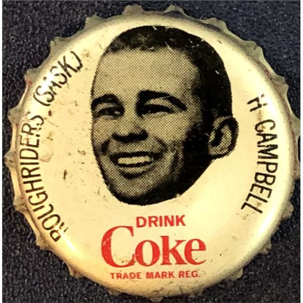 1965 COCA COLA CFL BOTTLE CAPS - HUGH CAMPBELL (HOF)