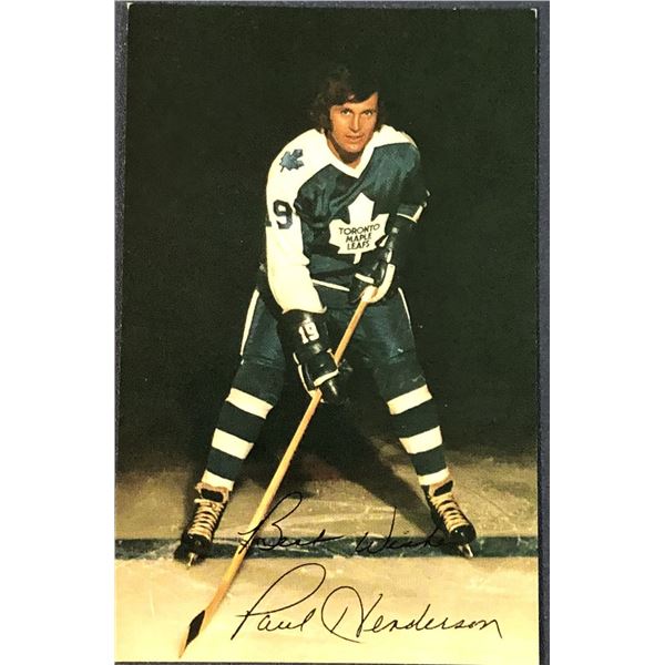 NHL TORONTO MAPLE LEAFS 3.5"x5.5" POSTCARD - PAUL HENDERSON