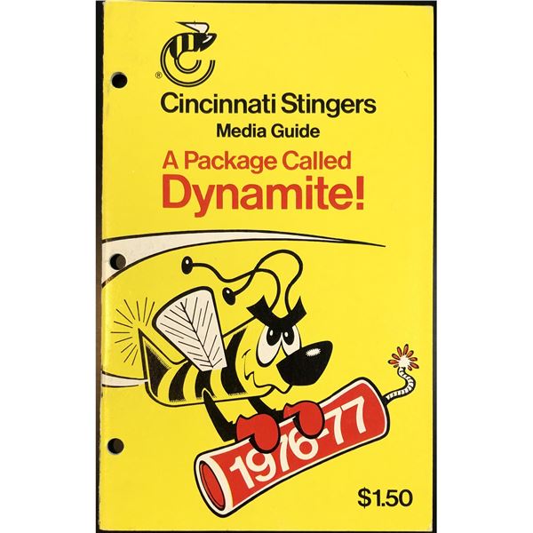 1976-77 WHA CINCINNATI STINGERS MEDIA GUIDE