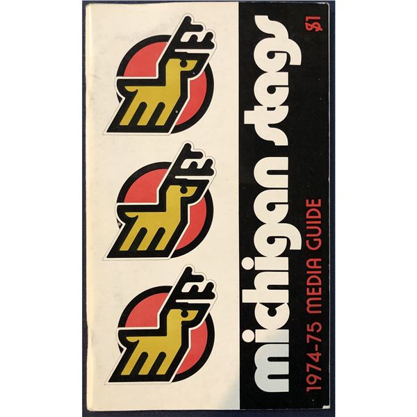 1974-75 WHA MICHIGAN STAGS MEDIA GUIDE