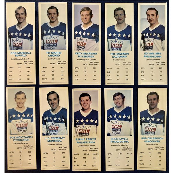 1970-71 DAD'S COOKIES NHL COLLECTION - 10 CARDS