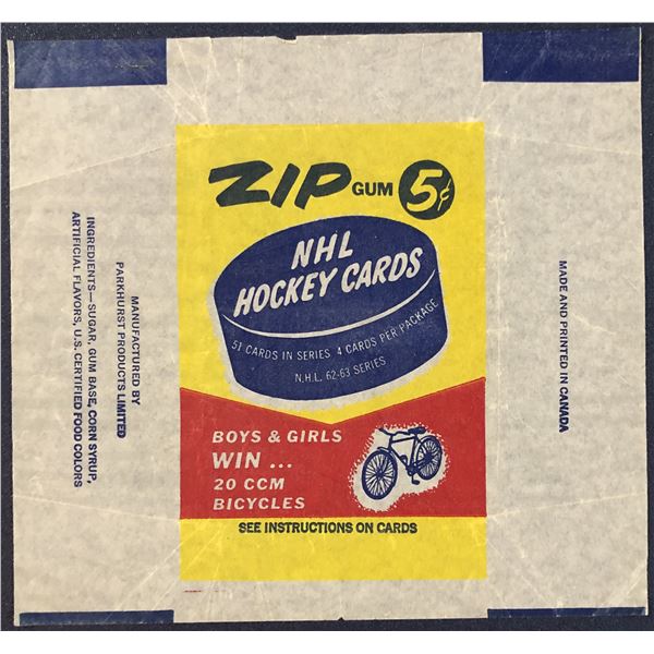 1962-63 PARKHURST HOCKEY WRAPPER