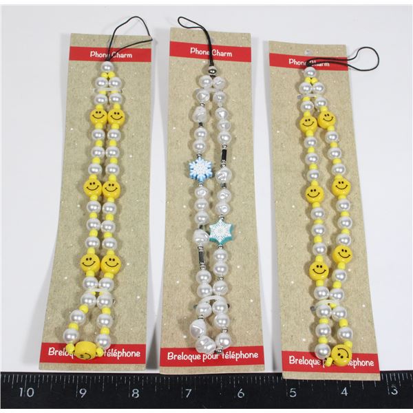 LOT OF THREE BRAND NEW PHONE CHARMS