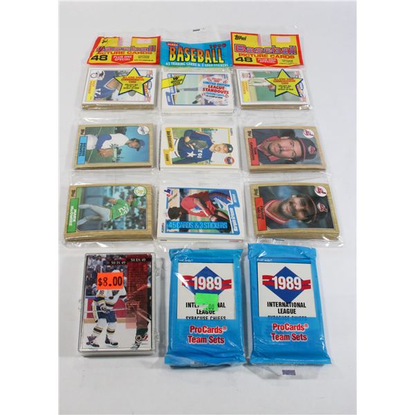LOT OF SPORTS-CARDS SOME NEW OLD STOCK