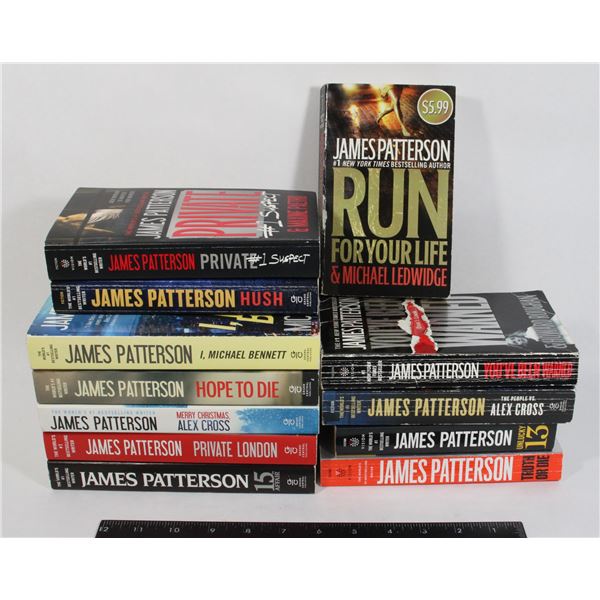 LOT OF 12 JAMES PATTERSON BOOKS