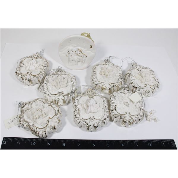 LOT OF COLLECTIBLE CHERUB THEMED CHRISTMAS