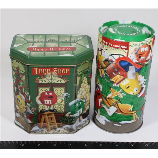 2 COLLECTIBLE M&M TINS 2000'S ERA