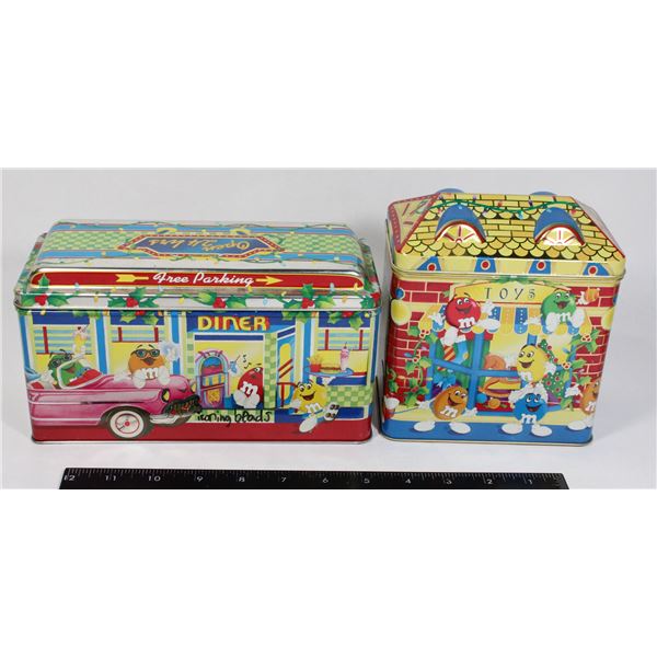 2 COLLECTIBLE M&M TINS 1996 #3 AND #4 IN THE SET